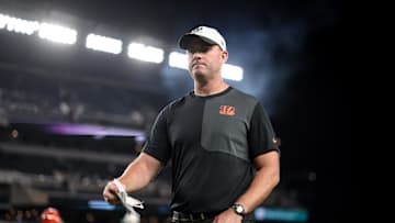 Aug 7, 2025; Philadelphia, Pennsylvania, USA; Cincinnati Bengals head coach Zac Taylor after a game against the Philadelphia Eagles at Lincoln Financial Field. Mandatory Credit: Bill Streicher-Imagn Images