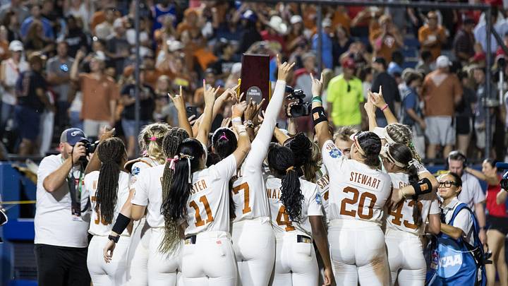 Texas Longhorns WCWS celebration Dominant Pitching Leads the Way