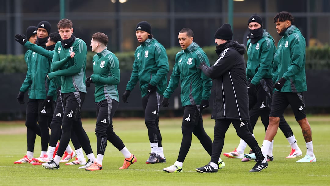 Aston Villa FC Training Session And Press Conference - UEFA Champions League 2024/25 League Phase