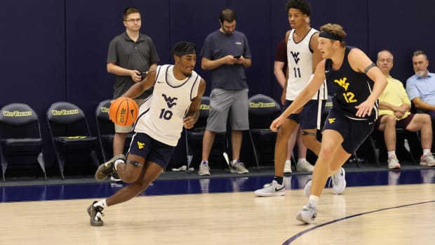 West Virginia University guard Sencire Harris