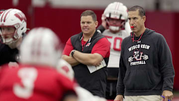 Wisconsin head coach Luke Fickell is shown during spring football practice Wednesday, April 23, 2025 in Madison, Wisconsin.

Mark Hoffman/Milwaukee Journal Sentinel