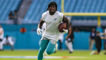 Aug 27, 2022; Miami Gardens, Florida, USA; Miami Dolphins wide receiver Tyreek Hill (10) runs with