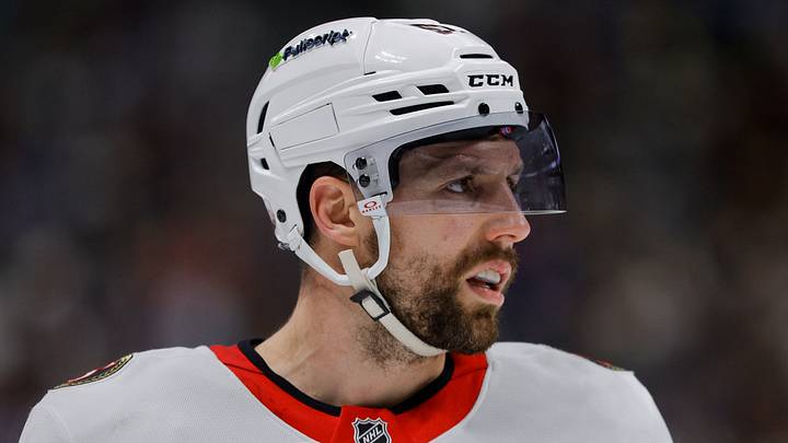Jan 8, 2026; Denver, Colorado, USA; Ottawa Senators left wing David Perron (57) in the first period against the Colorado Avalanche at Ball Arena. Mandatory Credit: Isaiah J. Downing-Imagn Images