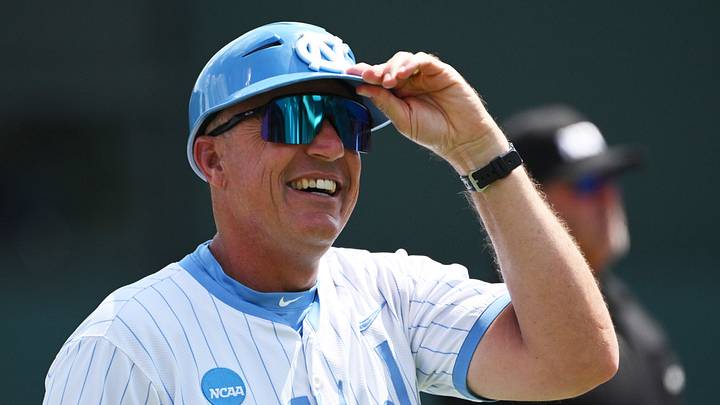 Jun 7, 2026; Chapel Hill, NC, USA;  North Carolina Tar Heels head coach Scott Forbes at Boshamer Stadium. Mandatory Credit: Zachary Taft-Imagn Images