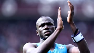 Kalidou Koulibaly of Ssc Napoli greets the fans at the end... Kalidou Koulibaly of Ssc Napoli greets the fans at the end...