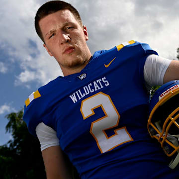 Dandy Dozen top football recruit selection for 2025 TSSAA season, Donelson Christian Academy tight end Carson Sneed Wednesday, June 19, 2025, in Nashville, Tenn.