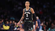 May 9, 2025; Brooklyn, NY, USA;  New York Liberty guard Natasha Cloud (9) at Barclays Center. Mandatory Credit: Wendell Cruz-Imagn Images