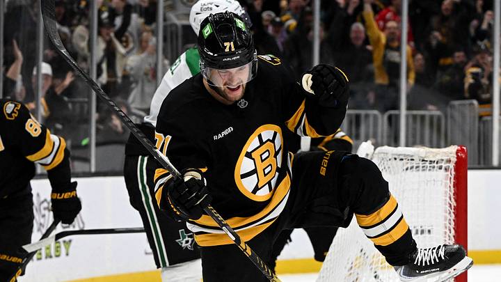 Mar 31, 2026; Boston, Massachusetts, USA; Boston Bruins left wing Viktor Arvidsson (71) reacts after scoring a goal against the Dallas Stars during the first period at the TD Garden. Mandatory Credit: Brian Fluharty-Imagn Images Mar 31, 2026; Boston, Massachusetts, USA; Boston Bruins left wing Viktor Arvidsson (71) reacts after scoring a goal against the Dallas Stars during the first period at the TD Garden. Mandatory Credit: Brian Fluharty-Imagn Images