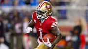 Dec 30, 2024; Santa Clara, California, USA; San Francisco 49ers wide receiver Deebo Samuel Sr. (1) during the game against the Detroit Lions at Levi's Stadium. Mandatory Credit: Sergio Estrada-Imagn Images