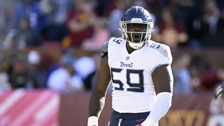 Tennessee Titans defensive lineman Sam Okuayinonu (59)