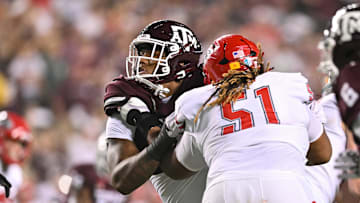 Sep 2, 2023; College Station, Texas, USA; Texas A&M Aggies defensive lineman Walter Nolen (0)