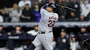 Josh Naylor enfrentó a los Yankees con el uniforme de los Guardianes, en la Serie de Campeonato de la Americana en 2024
