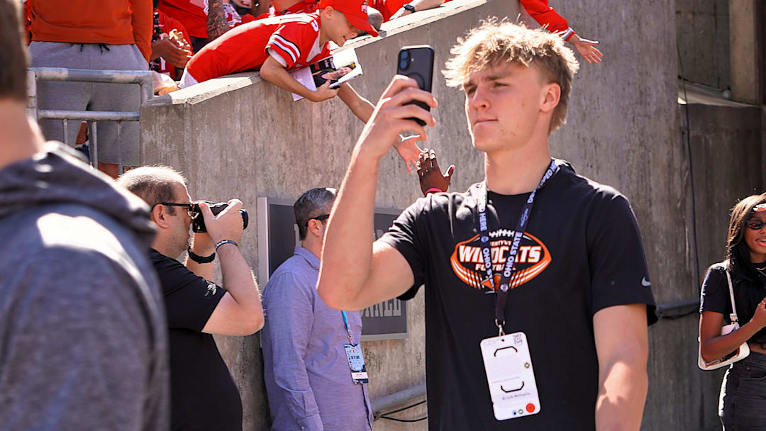 Brock Williams, Libertyville tight end, soaks up the atmosphere of the game between the Ohio State Buckeyes and Texas Longhorns at Ohio Stadium on Aug. 30, 2025.