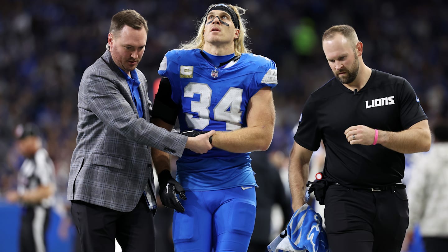 雄狮队后卫 Alex Anzalone 在对阵美洲虎队的比赛中前臂骨折后缺席 6-8 周