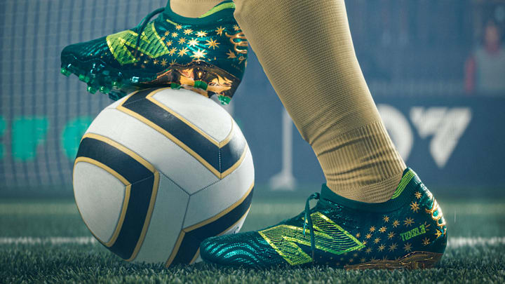 The New Balance 'Irmão' Tekela Pro FG V4+. The New Balance 'Irmão' Tekela Pro FG V4+.