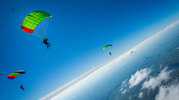 Skydivers in the Sky