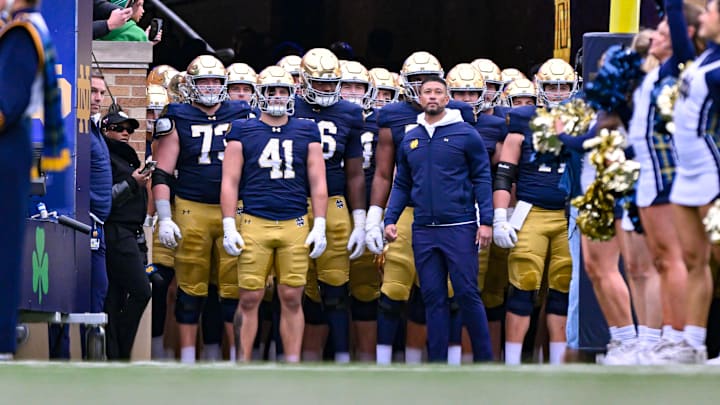Notre Dame head football coach Marcus Freeman penned a motivating letter to his team following an embarrassing loss to Northern Illinois last September. Notre Dame head football coach Marcus Freeman penned a motivating letter to his team following an embarrassing loss to Northern Illinois last September.