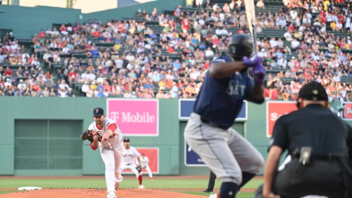 Boston Red Sox starting pitcher James Paxton (65) pitches against the Seattle Mariners during the first inning at Fenway Park on July 30.