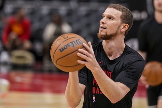 Detroit Pistons guard Malachi Flynn (14) before the game against the Atlanta Hawks at State Farm Arena.