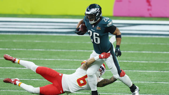 Philadelphia Eagles running back Saquon Barkley had his sights set on Eric Dickerson's rushing record in Week 18.