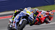 Mar 30, 2025; Austin, TX, USA; Fermin Aldeguer (54) of Spain and BK8 Gresini Racing MotoGP rides during the 2025 Grand Prix of the Americas at Circuit of The Americas. Mandatory Credit: Jerome Miron-Imagn Images