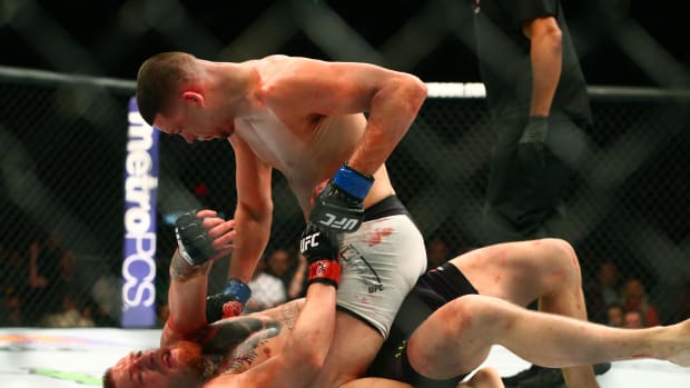 Nate Diaz vs. Conor McGregor 1 at UFC 196.