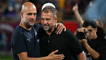 Pep Guardiola mit Hansi Flick (Archivbild) Pep Guardiola mit Hansi Flick (Archivbild)