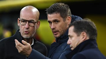 Kehl (m.) und Ricken mit Marketing-Boss Carsten Cramer (l.)