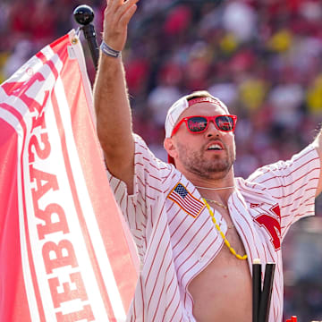 Sep 30, 2023; Lincoln, Nebraska, USA; Will Compton after the first quarter between the Nebraska Cornhuskers and the Michigan Wolverines at Memorial Stadium. 