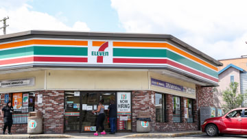 An exterior view of a 7-Eleven convenience store in...