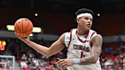 Jan 25, 2025; Pullman, Washington, USA; Washington State Cougars forward LeJuan Watts (4) rebounds the ball against the St. Mary's Gaels in the second half at Friel Court at Beasley Coliseum. Mandatory Credit: James Snook-Imagn Images