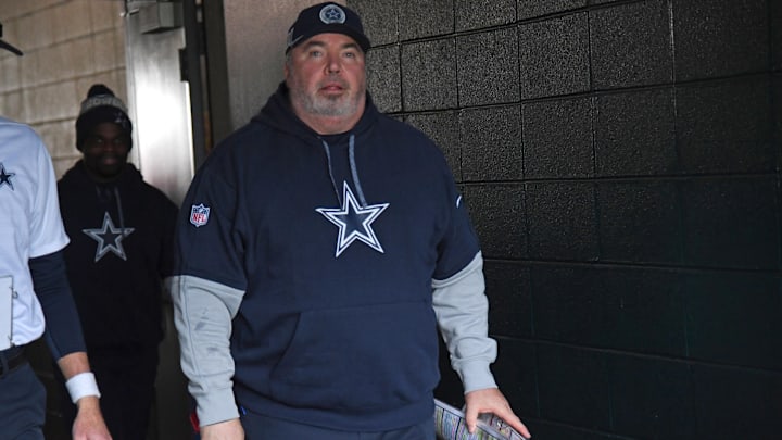 Dec 29, 2024; Philadelphia, Pennsylvania, USA; Dallas Cowboys head coach Mike McCarthy in the tunnel befiore game against the Dallas Cowboys at Lincoln Financial Field. Mandatory Credit: Eric Hartline-Imagn Images
