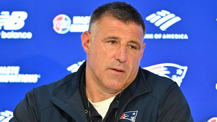 New England Patriots head coach Mike Vrabel holds a press conference before the start of minicamp practice.