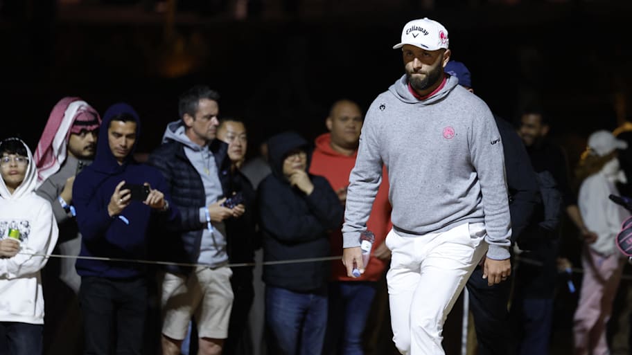 Jon Rahm in action during the third round of play at LIV Golf Riyadh in 2026