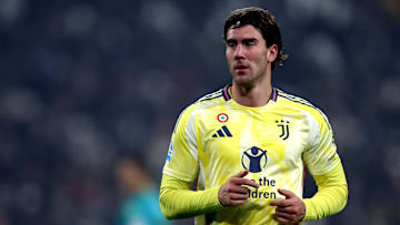 Dusan Vlahovic of Juventus Fc  looks on during the Serie A...