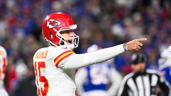 Kansas City Chiefs quarterback Patrick Mahomes (15) celebrates