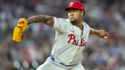 Jul 23, 2024; Minneapolis, Minnesota, USA; Philadelphia Phillies pitcher Gregory Soto (30) delivers a pitch against the Minnesota Twins in the eighth inning at Target Field.