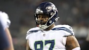 Dec 26, 2024; Chicago, Illinois, USA; Seattle Seahawks defensive tackle Johnathan Hankins (97) warms up before a game against the Chicago Bears at Soldier Field.