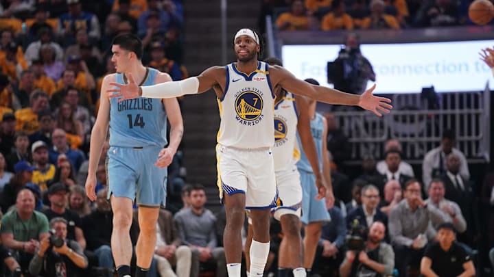 Golden State Warriors guard Buddy Hield against the Memphis Grizzlies. Golden State Warriors guard Buddy Hield against the Memphis Grizzlies.