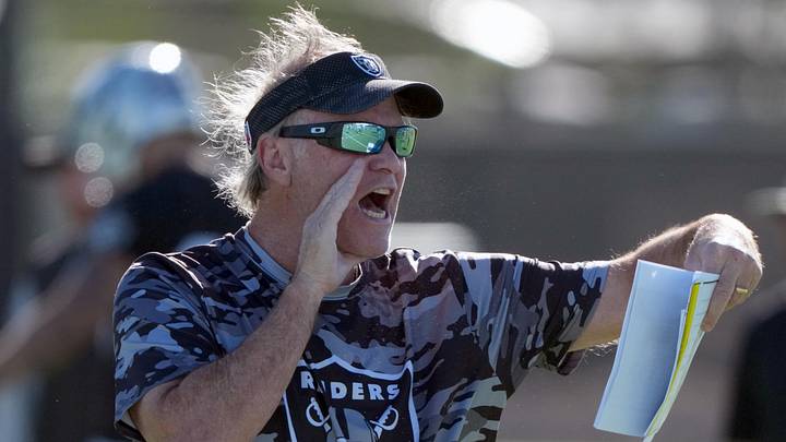 Las Vegas Raiders special teams coordinator Joe DeCamillis during minicamp.
