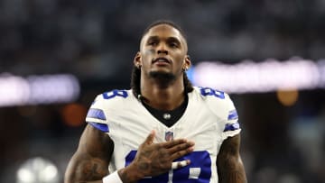Jan 14, 2024; Arlington, Texas, USA; Dallas Cowboys wide receiver CeeDee Lamb (88) before the 2024 NFC wild card game against the Green Bay Packers at AT&T Stadium. Mandatory Credit: Kevin Jairaj-USA TODAY Sports