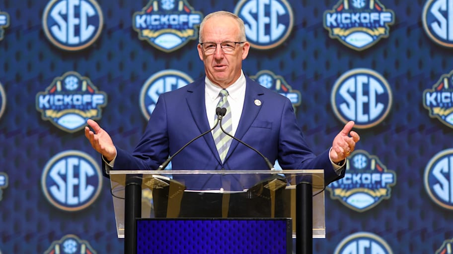 SEC commissioner Greg Sankey is at the forefront of major changes in college athletics. | Jordan Godfree-Imagn Images