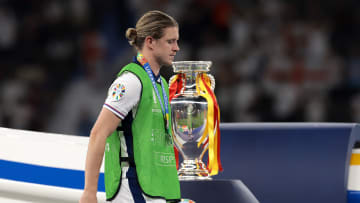 Spain v England: Final - UEFA EURO 2024 - A disheartened Gallagher after picking up his Euros runner-up medal