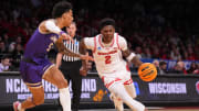 Mar 22, 2024; Brooklyn, NY, USA; Wisconsin Badgers guard AJ Storr (2) dribbles the ball against