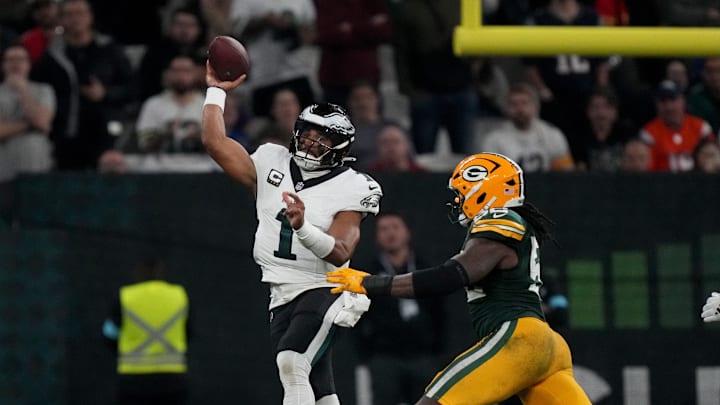 Hurts's Eagles host the Packers from Philadelphia on Sunday.