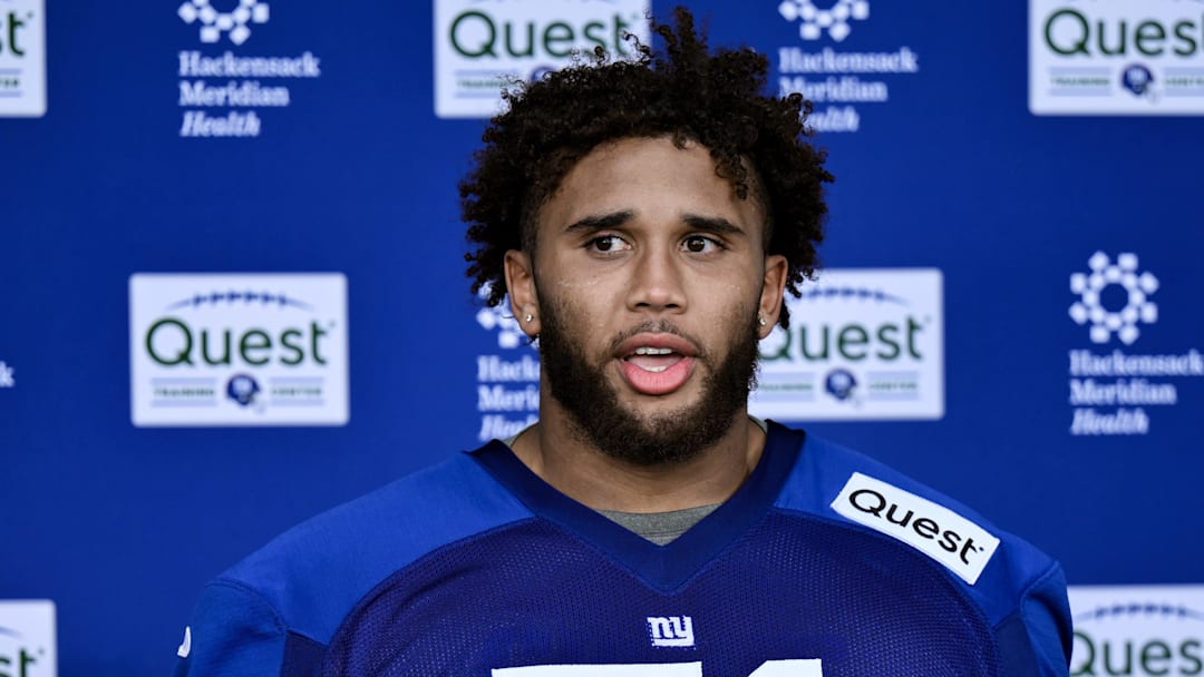 New York Giants offensive lineman Marcus Mbow  