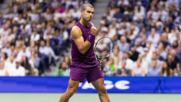Carlos Alcaraz celebrates