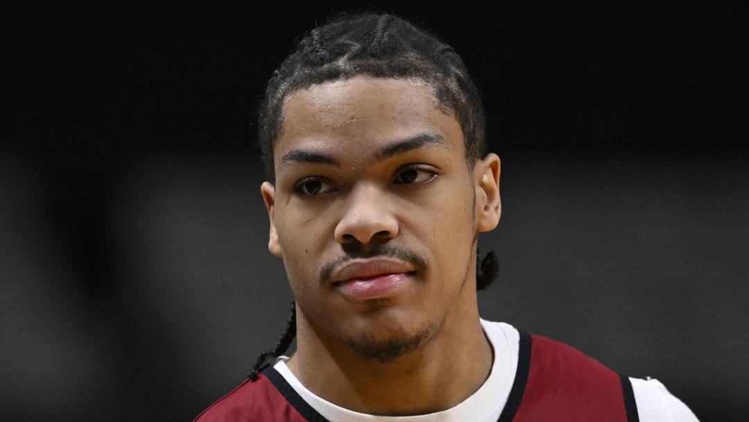 Arkansas Razorbacks guard Darius Acuff Jr. (5) looks on during a practice session ahead of the west regional of the men's 2026 NCAA Tournament at SAP Center, Mar 25, 2026.