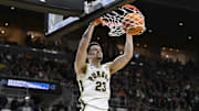 Purdue Boilermakers forward Camden Heide (23) dunks against the High Point Panthers