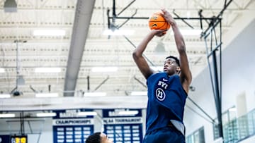 BYU freshman AJ Dybansta at Summer practices